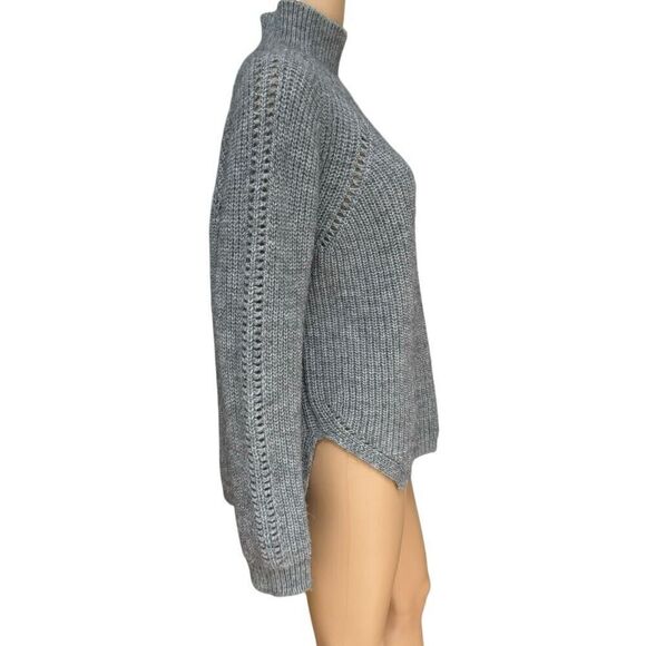 Gerard Darel Paris gray wool/alpaca blend turtleneck ribbed knit sweater sz 2/M - Picture 2 of 6